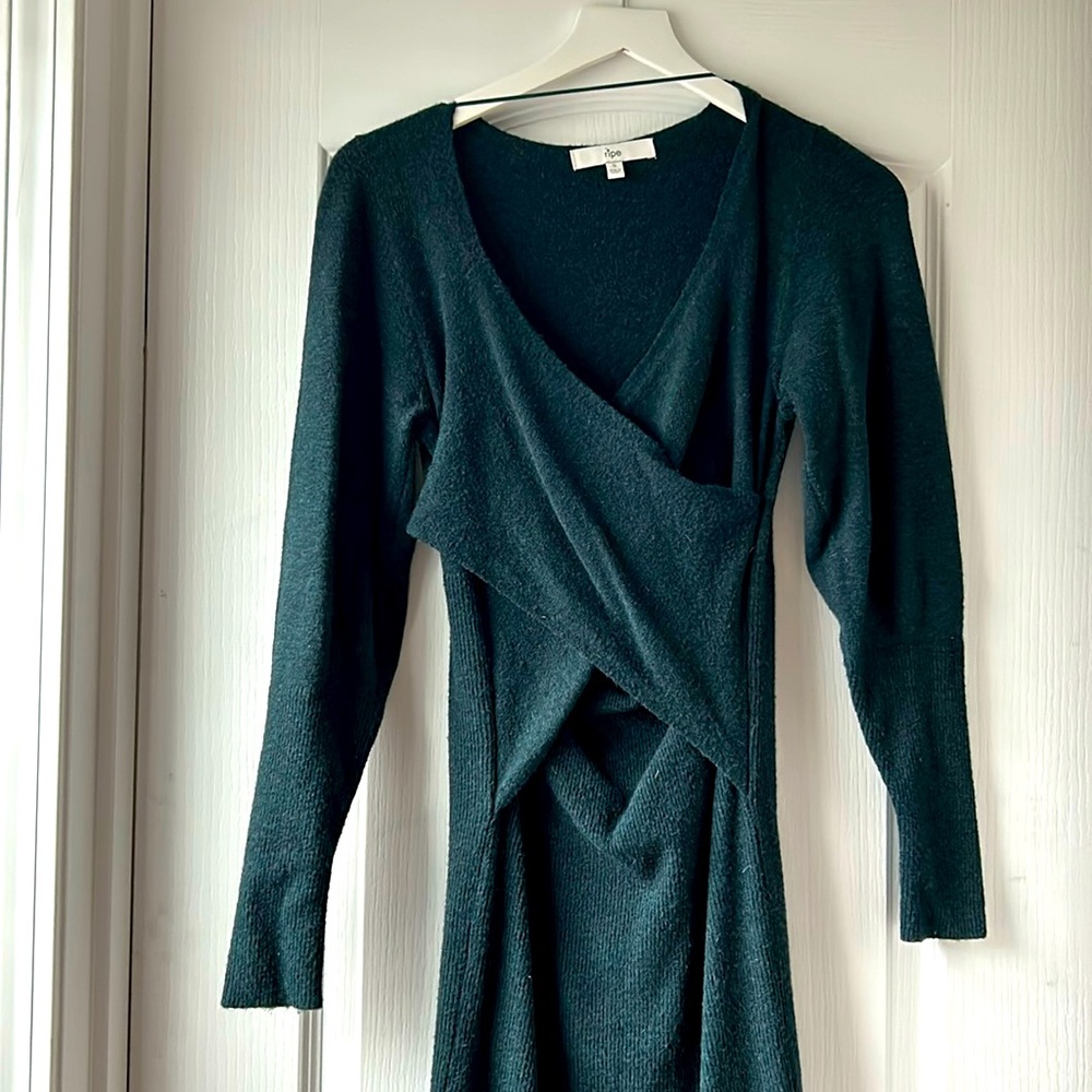 Maternity floor length sweater dress